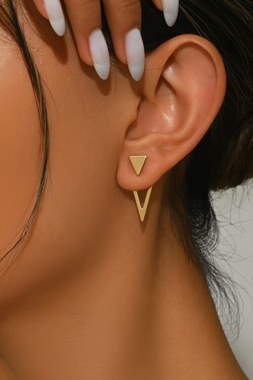 1 Pair Chic Minimalist Triangle Design Earrings – Versatile & Trendy, Alloy with Iron Posts, Perfect for Casual Attire