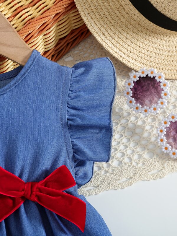 Summer Fashion Versatile Dress for Baby Girls, Featuring a Denim Sleeveless Design, Perfect for Outings And Embodying a Sweet, Princess-Like Style. - Image 5