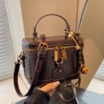 Elegant Retro Women's Crossbody Bag with Bell Pendant – Stylish Brown Handbag with Adjustable Strap, Zipper Closure, and Golden-Tone Hardware for Work, Date, Shop, and Party - Image 3