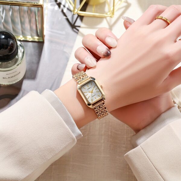 Women's Business Rectangle Quartz Watch Luxury Golden Fashion Analog Wrist Watch For Daily Life - Image 8