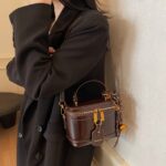 Elegant Retro Women's Crossbody Bag with Bell Pendant – Stylish Brown Handbag with Adjustable Strap, Zipper Closure, and Golden-Tone Hardware for Work, Date, Shop, and Party - Image 10