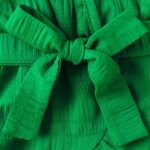 Charming Green Jacquard Fabric Dress for Toddler Girls - Sleeveless Summer Princess Gown with Ruffled Hem and Bow Detail, Machine Washable, Toddler Princess Dress - Image 10