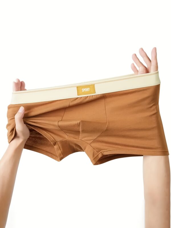 3-Pack Men'S Breathable Comfort Polyester Shortie Underwear - Solid Color Casual Boxer Briefs with Medium Stretch Knit Fabric, Elastane for Sport and Leisure - Image 7