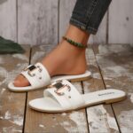 Comfortable And Stylish Slip-On Sandals for Women, Perfect for Both Indoor And Outdoor Use, Featuring a Round Toe Design, Ideal for Casual Wear And Holidays with a Flat Low Heel. - Image 10