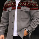Men's Casual Fashion Jacket - Soft Blend, Long Sleeve with Lapel Collar, Perfect for Outdoor Activities & Trendy Looks