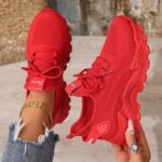 Large size Women's white shoes, summer mesh lace sneakers, comfortable low-top running shoes, travel and vacation leisure - Image 28