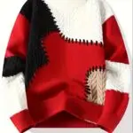 Men's Color-Block Cable Knit Sweater - Soft Warm All-Season Casual Pullover with Contrast Design, Machine Washable Regular Fit Round Neck Long Sleeve, Knitted Sweater, Durable Comfort Wear - Image 4