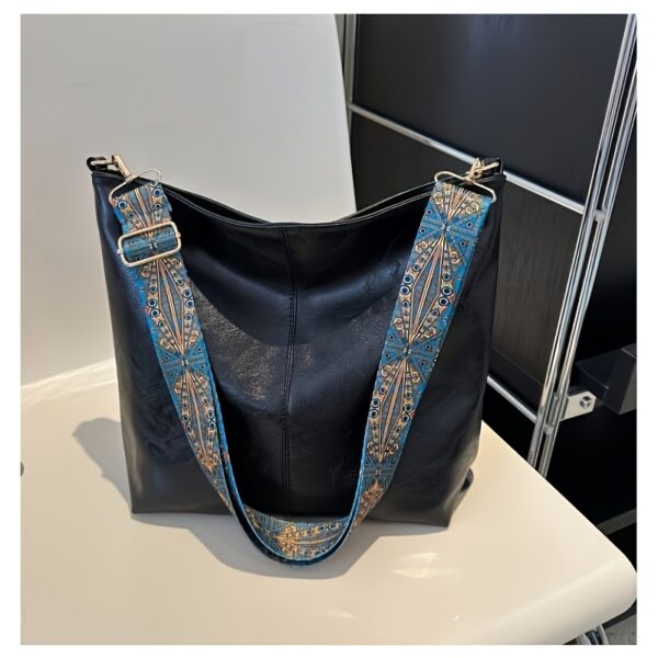 Bohemian Style Large Capacity Women'S Shoulder Bag, Vintage Wide Strap Crossbody Bag, Casual Commuting Bag - Image 5