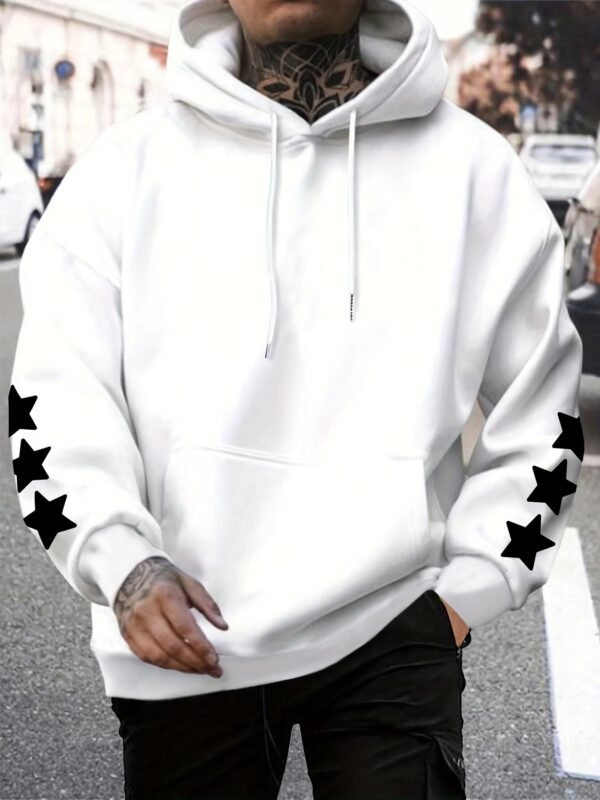 Men's Casual Street Style Hoodie - "Who Cares? Get Some Money" Graphic, Loose Fit, Long Sleeve, Polyester, Machine Washable - Perfect for Spring/Fall, Oversized Hoodie - Image 3