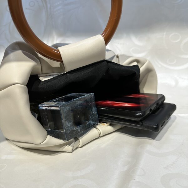 Elegant White Pleated Cloud Satchel - PU Leather Underarm Shoulder Bag, Magnetic Closure, Polyester Lined, Guangzhou Crafted - Image 7
