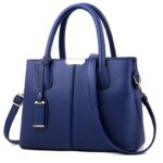 Large Capacity Gray PU Tote Bag - Stylish Versatile Shoulder & Bag with Adjustable Straps, Zip Closure, and Polyester Lining - Image 9