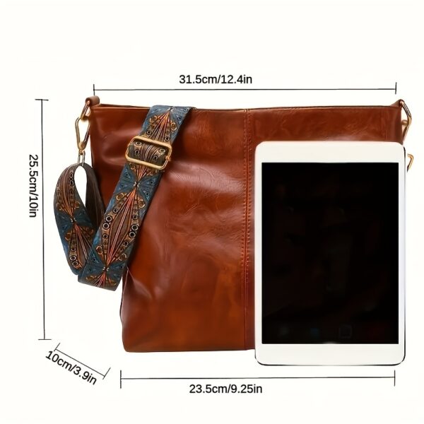 Bohemian Style Large Capacity Women'S Shoulder Bag, Vintage Wide Strap Crossbody Bag, Casual Commuting Bag - Image 4