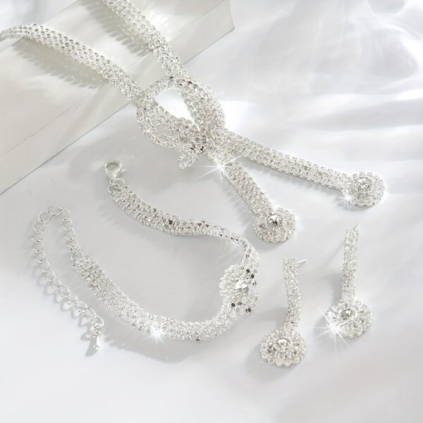Necklace + Earrings Pair + Bracelet Set for Evening Dress Jewelry - Image 3