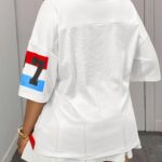 Women's Y2K Mesh Panel Athletic Style Short Sleeve Top - Casual Sporty Tee with "90 BIRTHDAY" Lettering & Eagle Design, Breathable White Base, Perfect for Spring/Summer, Summer Fashion | Vibrant Color Contrast - Image 4
