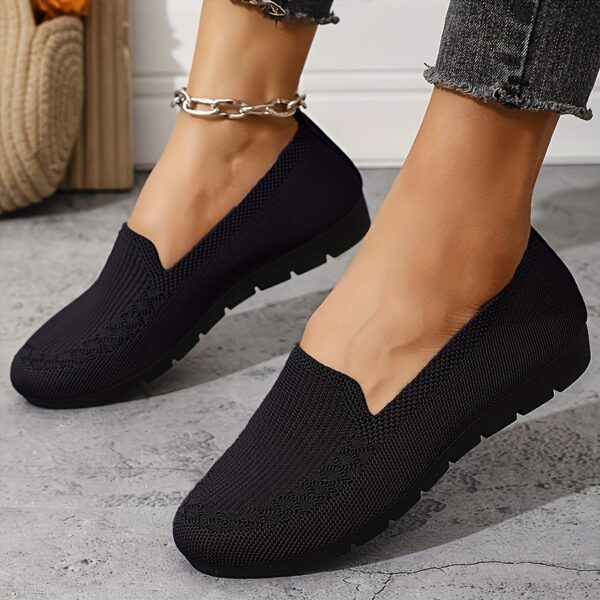 Women'S Purple Knit Loafers - Slip-On, Lightweight, Non-Slip Flat Walking Shoes, Casual All-Season Low Top Fabric Sneakers, PVC Sole and Fabric Insole, Comfortable and Breathable, Allseason Loafers | Casual Loafers | Comfortable Footwear, Loafer Sneakers - Image 13