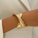 A Bold Twisted Line Design With A Matte Finish, This European And American Style Bangle Is Suitable For Daily Wear By Women. - Image 3