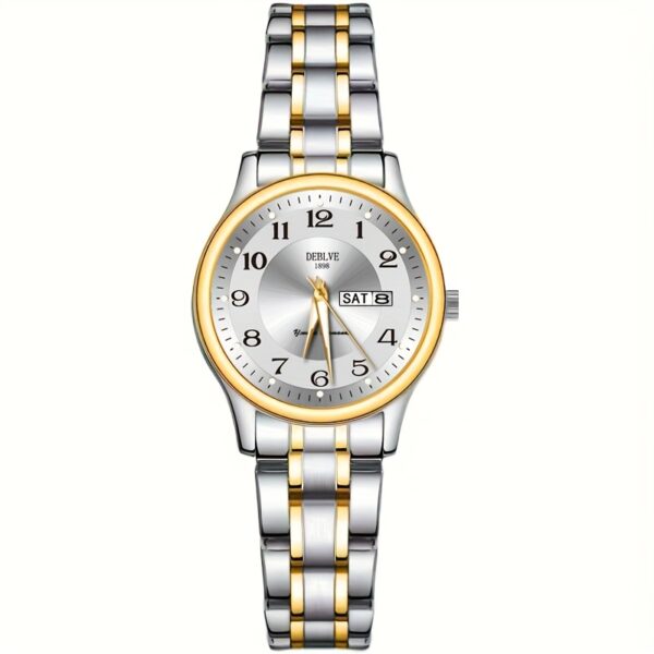 DEBLVE Women'S Ultra-Thin Stainless Steel Quartz Watch - Stylish, Lightweight, IPX7 with Calendar, Luminous Day Display, and Stainless Steel Band - Perfect for Casual Wear, DEBLVE - Image 11