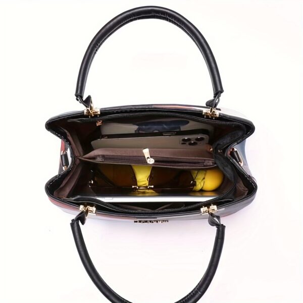 Plaid Decorated Women's Fashion Small Handbag with Ball Decoration Multi-Layer Mini Crossbody Bag Suitable for Date Party Student White Collar - Image 6