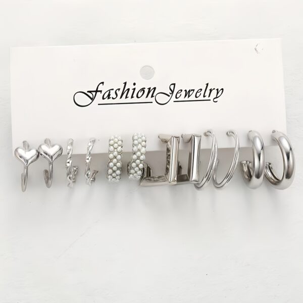 Elegant Geometric Earrings With Peach Heart And Twisted Design, Imitating Pearls, Suitable For Daily Wear, Parties, Banquets, And Gifts. - Image 11