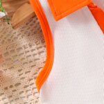 New Girls' Floral Orange And White Top with Denim Shorts Set, for Outdoor - Image 5