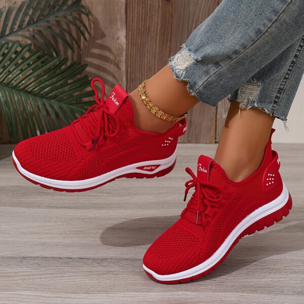 Women's White Breathable Mesh Running Shoes - Comfortable Low-Top Sneakers with Rubber Sole for Travel, Vacation & Casual Wear, Sleek Shoe Design | Cushioned Support - Image 14