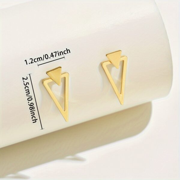 1 Pair Chic Minimalist Triangle Design Earrings - Versatile & Trendy, Alloy with Iron Posts, Perfect for Casual Attire - Image 4