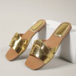 2025 Summer New Arrival Women's Shoes Casual Outdoor Lightweight Sandals Fashionable Open-Toe Slip-Ons Minimalist Resort Beach Slippers Comfortable Flat Slide Sandals Ladies' & Girls' Footwear Golden nude white black - Image 3
