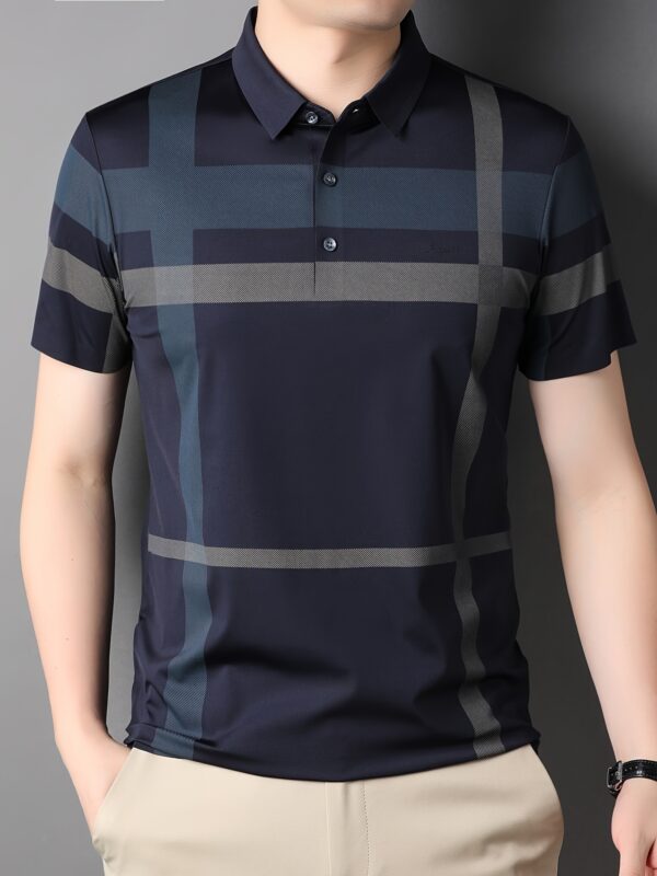 Men's Summer Plaid Shirt - Casual Short Sleeve, Nylon Blend, Stretch Fabric, Non-Transparent