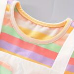 A New Baby Girl'S Summer Dress, Featuring Striped Short Sleeves And a Faux Two-Piece Design, Made of Pure Cotton, Perfect for Little Ones. - Image 7