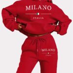 Casual Letter Print Sporty Pantsuits, Long Sleeve Drawstring Hoodie & Jogger Sweatpants Outfits, Women's Clothing - Image 6
