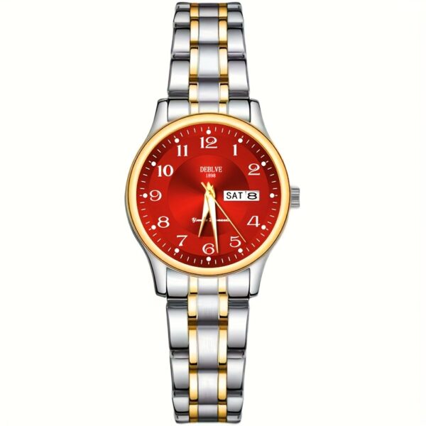 DEBLVE Women'S Ultra-Thin Stainless Steel Quartz Watch - Stylish, Lightweight, IPX7 with Calendar, Luminous Day Display, and Stainless Steel Band - Perfect for Casual Wear, DEBLVE - Image 13