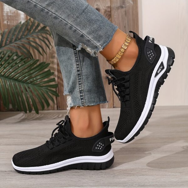 Women's White Breathable Mesh Running Shoes - Comfortable Low-Top Sneakers with Rubber Sole for Travel, Vacation & Casual Wear, Sleek Shoe Design | Cushioned Support - Image 5