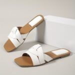 2025 Summer New Arrival Women's Shoes Casual Outdoor Lightweight Sandals Fashionable Open-Toe Slip-Ons Minimalist Resort Beach Slippers Comfortable Flat Slide Sandals Ladies' & Girls' Footwear Golden nude white black - Image 7