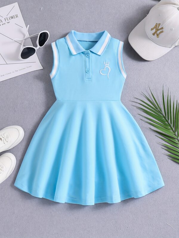 Sporty Elegance] Girls' Red Tennis & Athletic Dress - Breathable, Sweat Absorbent Polyester with Stretch | Sleeveless Design with Black Lettering for Sports & Casual Wear - Image 4