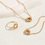 1pc Elegant Twisted Flower Ring, 1pc Necklace & 1 pcBracelet for Women - Classic Jewelry Gift - Image 4