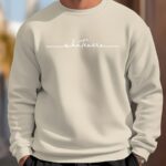 ECG Pattern Print Men's Long Sleeve Crew Neck Sweatshirt, Pullover Sweatshirt, Casual Comfortable Versatile Top For Spring & Autumn, Outdoor Sports - Image 7