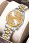 Middle East Ramadan Ladies Watch 1pc Women'S Golden Round Fully Encrusted Dial With Alloy Strap Casual Luxury Quartz Wristwatch Watch For Women Suitable For Women Party Holiday Birthday Wear Or As Sisters The Best Gift For A Lady