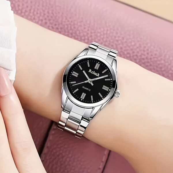 Elegant Ladies Quartz Watch - Fashionable Round Alloy Case, Non-rechargeable Battery, Women's Watch, Quartz Watch,able Multifunctional - Image 2