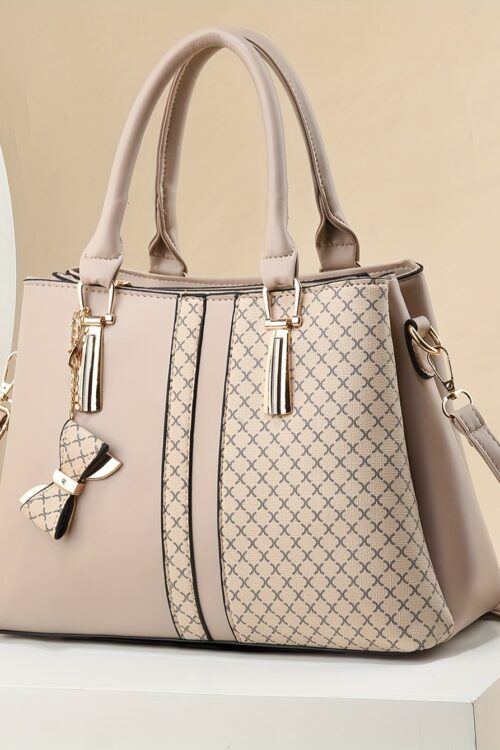 Chic Women’s Tote Bag with Large Capacity – Fashionable Plaid Design, Triple-Layer Pockets, Zip Closure – Available in Khaki, Green, Black