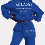 Casual Letter Print Sporty Pantsuits, Long Sleeve Drawstring Hoodie & Jogger Sweatpants Outfits, Women's Clothing - Image 4