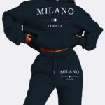 Casual Letter Print Sporty Pantsuits, Long Sleeve Drawstring Hoodie & Jogger Sweatpants Outfits, Women's Clothing