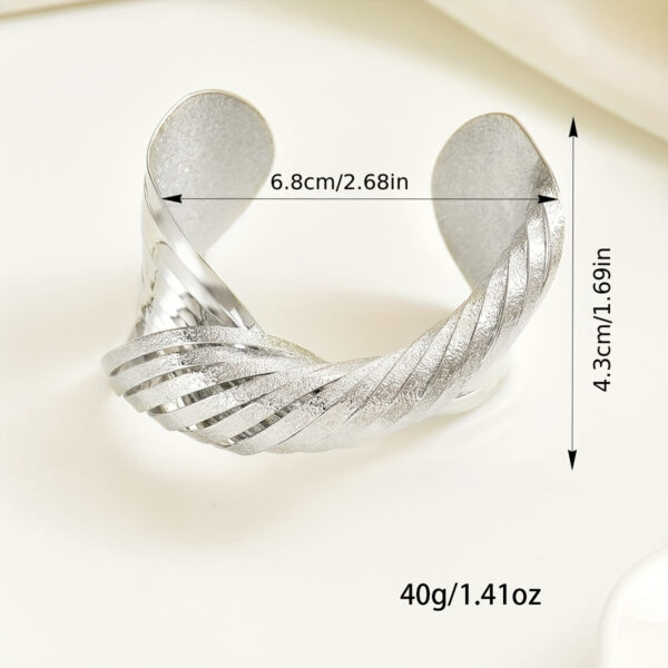 A Bold Twisted Line Design With A Matte Finish, This European And American Style Bangle Is Suitable For Daily Wear By Women. - Image 6