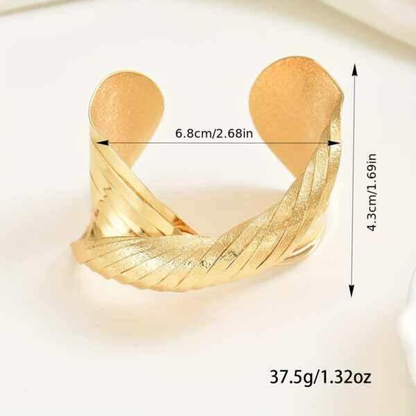A Bold Twisted Line Design With A Matte Finish, This European And American Style Bangle Is Suitable For Daily Wear By Women. - Image 5