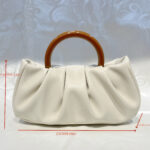 Elegant White Pleated Cloud Satchel - PU Leather Underarm Shoulder Bag, Magnetic Closure, Polyester Lined, Guangzhou Crafted - Image 3