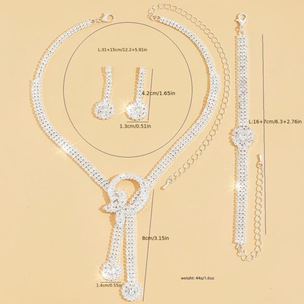 Necklace + Earrings Pair + Bracelet Set for Evening Dress Jewelry - Image 4