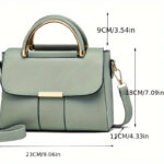 Elegant Messenger Bag for Women, Lightweight Solid Color Crossbody with Removable Strap, Magnetic Closure, Polyester Lined, Alloy Handle, Large Capacity Shoulder Bag - Image 4