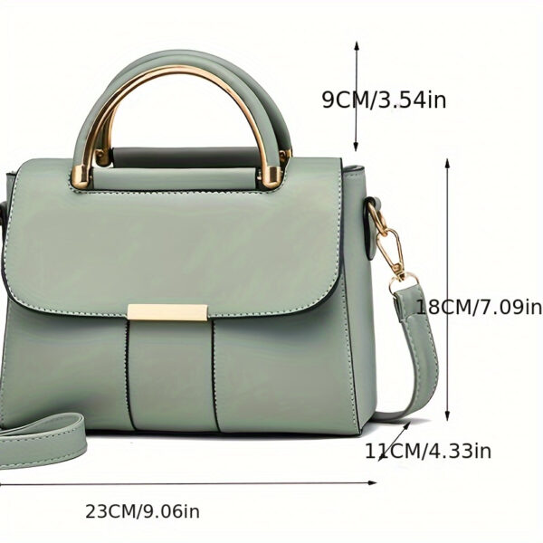 Elegant Messenger Bag for Women, Lightweight Solid Color Crossbody with Removable Strap, Magnetic Closure, Polyester Lined, Alloy Handle, Large Capacity Shoulder Bag - Image 4
