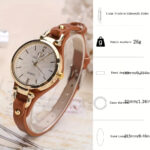 Wal-Joy Women's Elegant Minimalist Quartz Watch with White Dial, Golden-Tone Markers & Light Brown Faux Leather Strap - Casual Chic Casual Attire, Stylish Wristwatch | Sleek Round Case | Clear Numeral Markers - Image 10