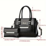 Set Women's Handbags, Elegant Vintage PU Leather Tote With Lizard & Octopus Embossing, Large Capacity Shoulder Bag For Daily & Office Use - Image 4
