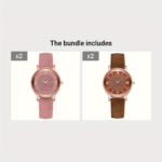 Ladies Casual Quartz Watch with Rhinestone Embellishments, Round Case, Analog Display, Band, Button Battery, Non-Rechargeable - Image 17